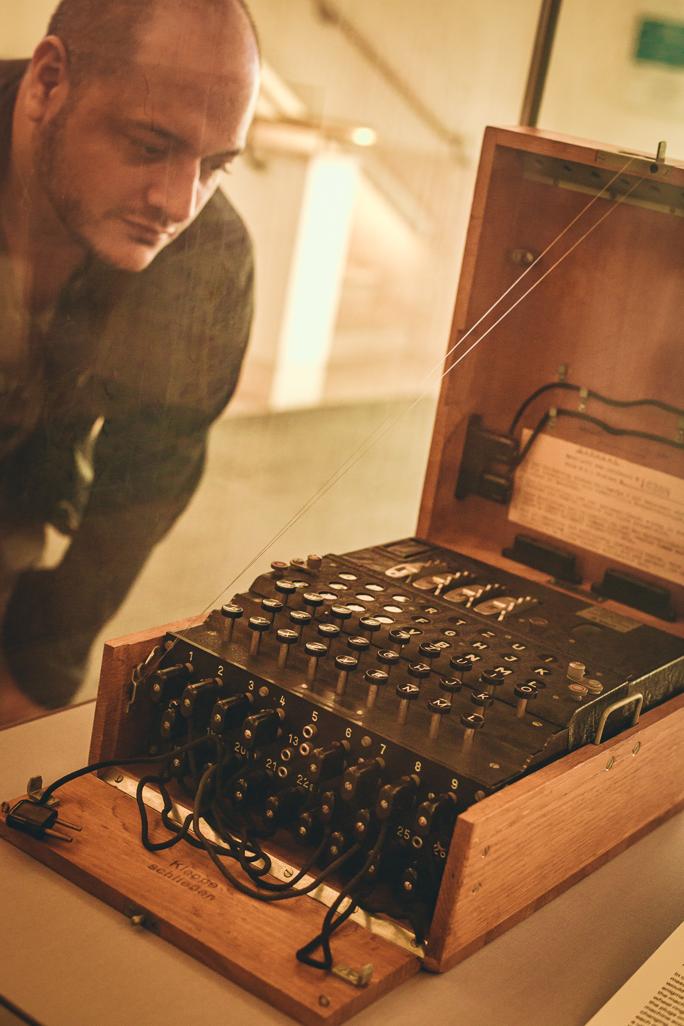 Enigma machine in London British Library experience