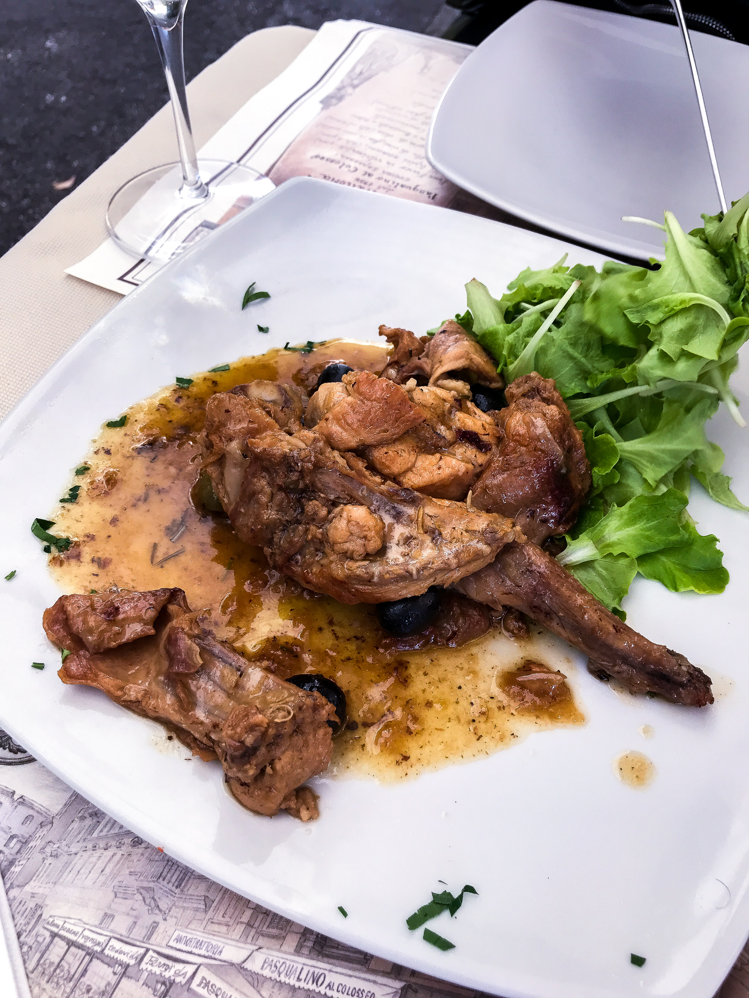 rabbit meat Rome restaurant